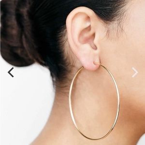 Jennifer Fisher 3” Thread Hoops 10k Yellow Gold Plated Brass